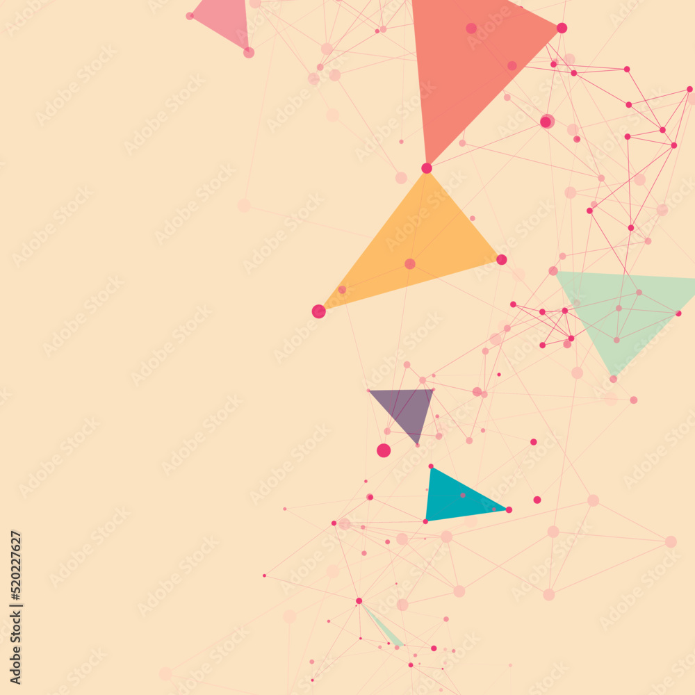 Aufkleber Vector background with dots and lines. Design with connection on colorful background. Pattern can be used for your projects