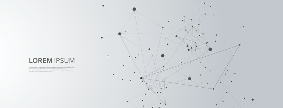 Abstract geometric molecules design. Beautiful set of molecular lattice. Vector modern composition for technology