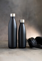 Obraz na płótnie Canvas Steel stainless eco thermo water bottle 