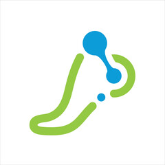 Vector Creative Foot Technology DNA Logo Design Symbol Icon Template Illustrations