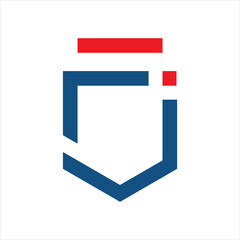 Vector Creative Abstract Initial Letter F And J Shape Shield Logo Design Template Illustrations