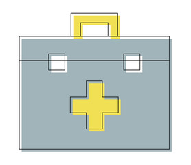 Obraz premium Flat colored icon of the portable medicine chest