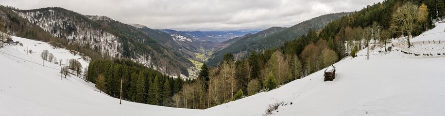 La vallée de Sainte-Marie-aux-Mines vue depuis le Col des Bagenelles, Vosges, Alsace, France