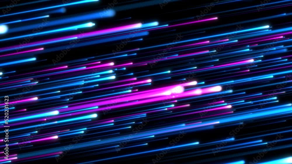 Poster slow moving laser beams. seamless loop animation. abstract colorful background in bright neon blue a