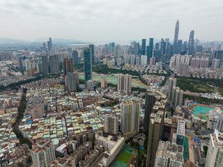 Fototapeta na wymiar Top view of Shenzhen city, Futian District