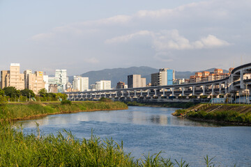 Fototapeta na wymiar Taipei, Taiwan Taipei city skyline with keelung river