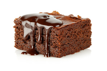 chocolate cake isolated on white background - 520232445
