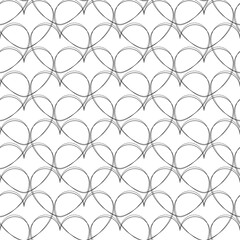 Fototapeta premium Seamless pattern of thin intersecting hearts on a white square background