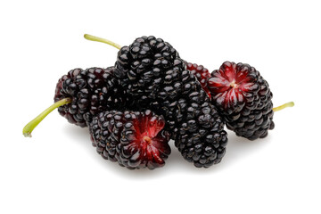 black mulberry on white background