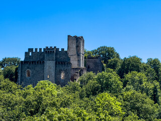view of the Ch&acirc;teau de Ch&acirc;lucet, a ruined castle, in the commune of Saint-Jean-Ligoure, south of Limoges