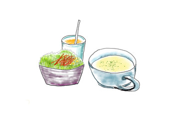 サラダとスープ