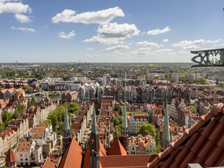 View of the old part of Gdańsk from the tower of St. Mary's Basilica