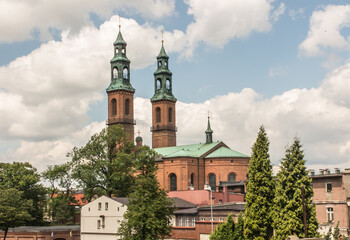 Fototapeta na wymiar Piekary Slaskie in Upper Silesia (Gorny Slask) region of Poland. Neo-romanesque basilica of St Mary
