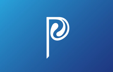abstract, alphabet or letter P logo concept, hand-drawn abstract, creative vector logo for any business.Letter P Logo. P Letter Design, brand identity,
