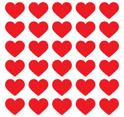 Red hearts collection, Heart red on white background design vector.