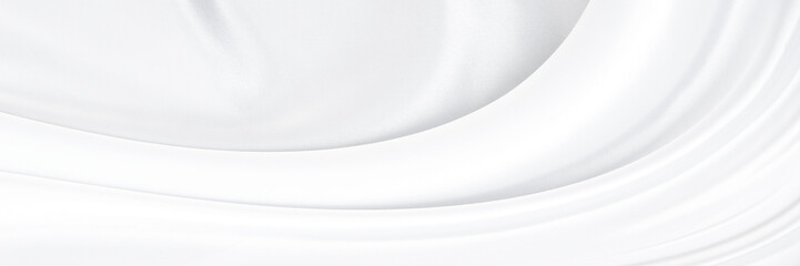 White gray satin texture that is white silver fabric silk panorama background with beautiful soft blur pattern natural.