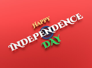 India Happy Independence Day - 3D Illustration