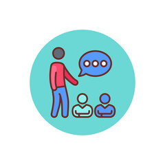 Presentation Speech icon in vector. Logotype