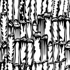 Seamless pattern from drawn wooden logs