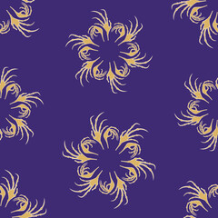 Seamless pattern from silhouettes palm hands of human skeletons in circles