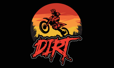 Dirt Bike T-shirt Design - obrazy, fototapety, plakaty