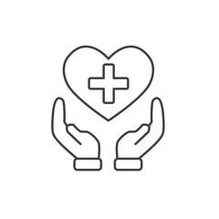 Hand icon with heart icons  symbol vector elements for infographic web