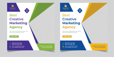 Best Creative Marketing Agency Corporate Business Square Flyer Social Media Post Banner Design Template