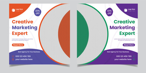 Creative Marketing Expert Corporate Business Square Flyer Social Media Post Banner Design Template
