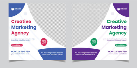 Creative Marketing Agency Corporate Business Square Flyer Social Media Post Banner Design Template