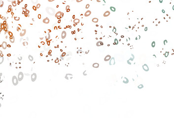 Fototapeta na wymiar Light Orange vector background with bubbles.