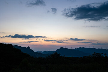 sunset over the mountains
