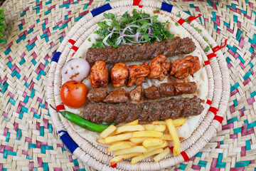 Middle Eastern Kofta Kebab Recipe with roasted chicken