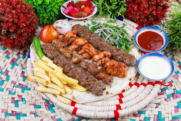 Middle Eastern Kofta Kebab Recipe with roasted chicken