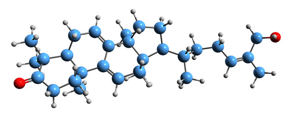  3D image of Ganoderol skeletal formula - molecular chemical structure of triterpenes isolated on white background
