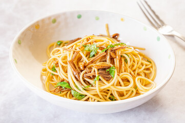 なめ茸の和風パスタ