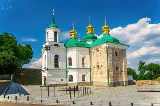 Historical Church of the Saviour at Berestove and its ancient foundation, Kyiv, Ukraine