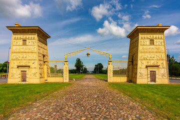 Egyptian gates in Pushkin (Tsarskoe Selo), Saint Petersburg, Russia