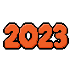 orange pixel inscription 2023