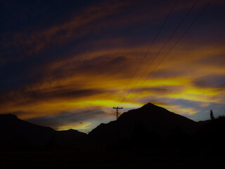 sunset in the mountains