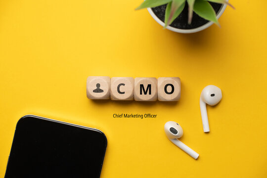 Concept business marketing acronym CMO or Chief Marketing Officer