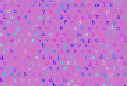 Light pink, blue vector template with isolated letters.