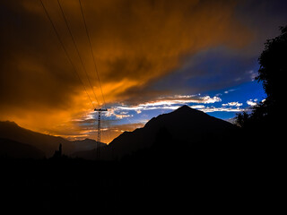 Beautiful view of sky after Sunset with clouds.