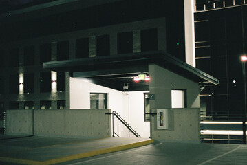 Parking garage at night