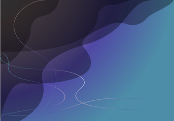 Modern Abstract Background with Gradient Wavy Shapes in Purple and Teal