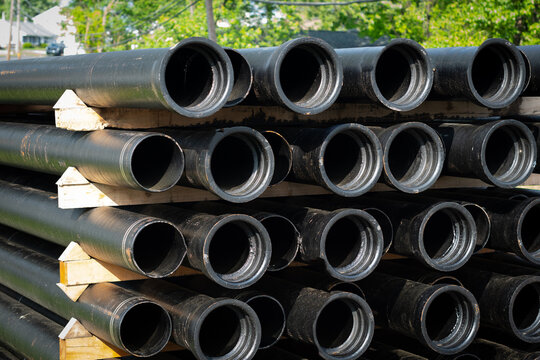 Cast Iron Water Pipe 200 Mm Diameter Pipe Fix With PVC Joint Conect Stock  Photo, Picture and Royalty Free Image. Image 36244295.
