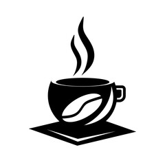 coffee cup silhouette on white background vector illustration