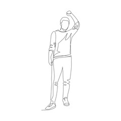 Vector businessman drawn in line-art style