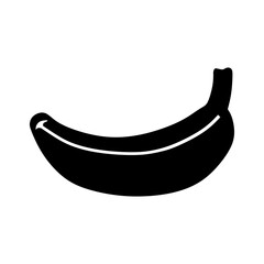 Banana black silhouette on a white background. Icon vector illustration