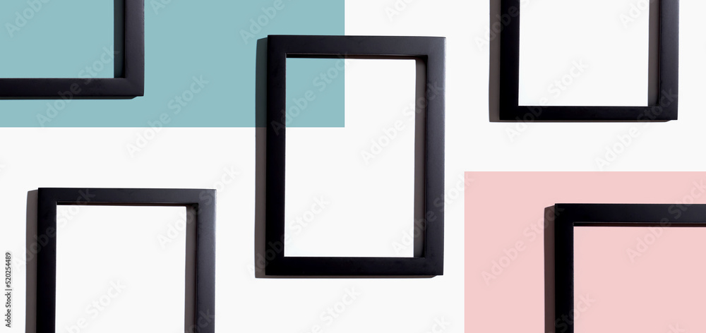 Poster blank rectangle picture frames with copy space