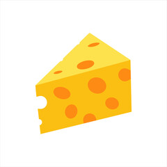 Cheese vector icon isolated on white background. Flat yellow milk food symbol for website design, mobile app. Logo triangle block cheese illustration.
